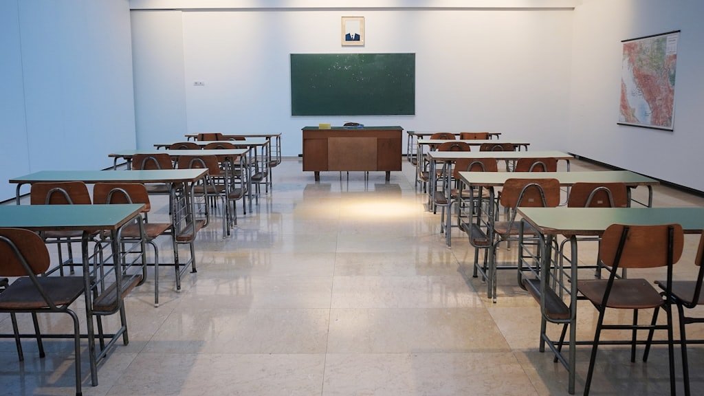 Finished classroom ready for students and staff to return