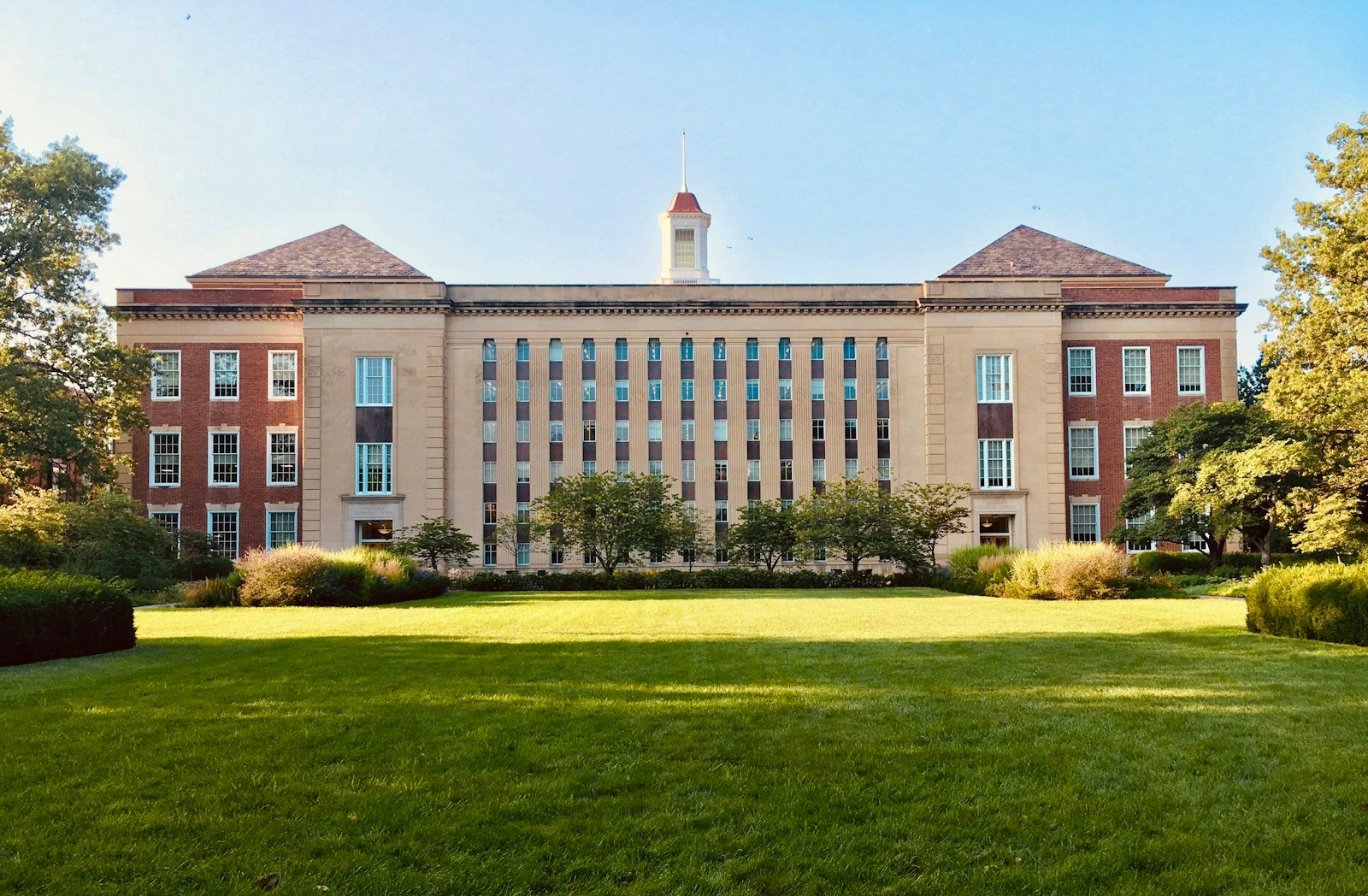 Exterior of a school building on a bright day